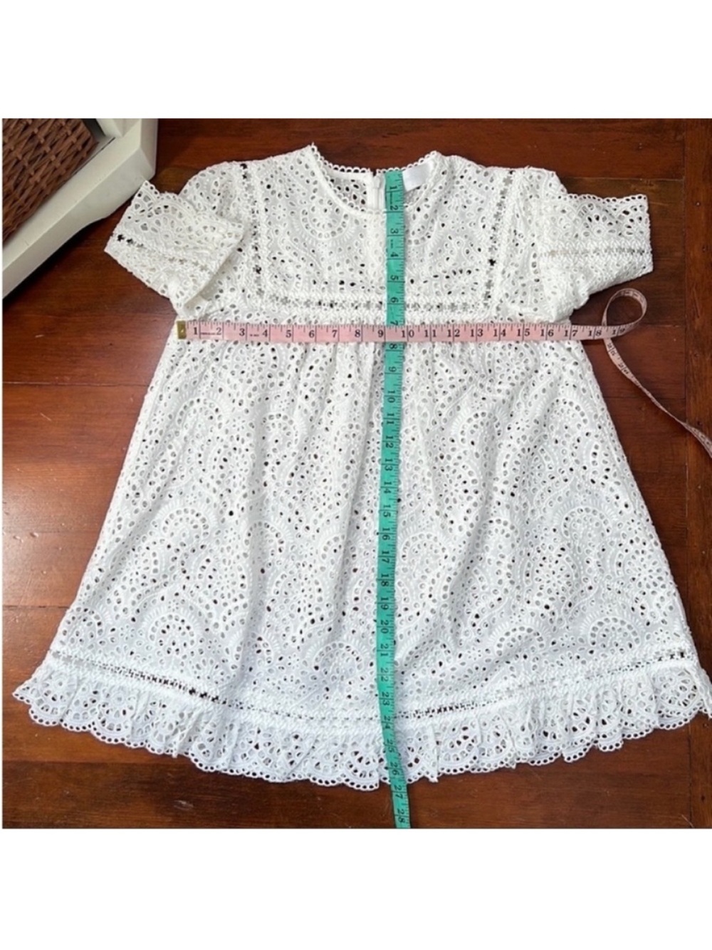 Zimmerman Lace Eyelet Short Sleeve Top in Pearl White Like New EUC - Picture 5 of 14